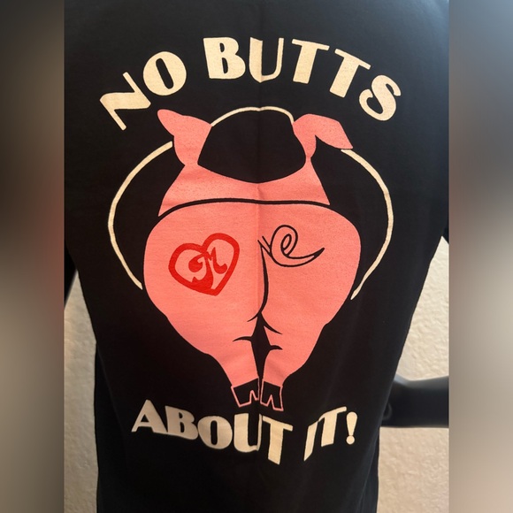 I Pigged Out At Marlowes Ribs & Restaurant No Butts About it Cotton Large unisex - Picture 8 of 14